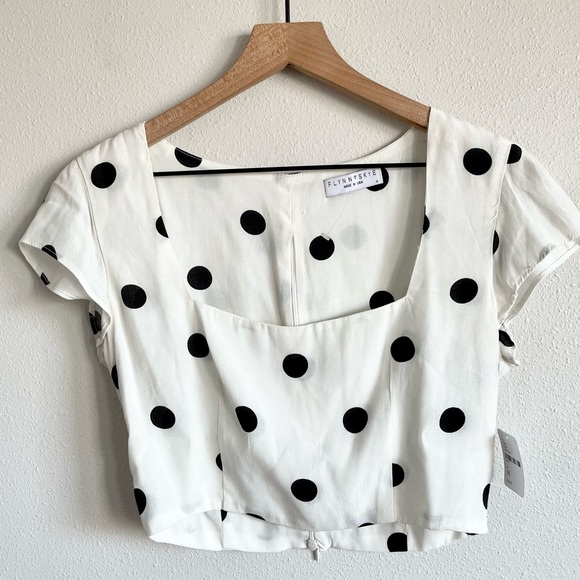NWT Flynn Skye x Free People Polka Dot Crop Top Size Medium - Picture 2 of 8